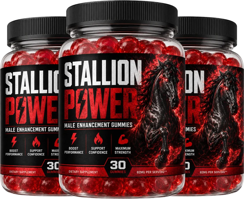 Stallion Power male enhancement gummies three-bottle package